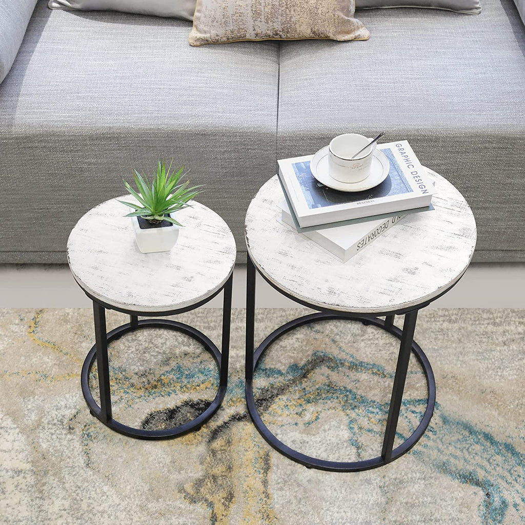 Nest Of Tables: Coffee Tables Set of 2, Industrial Wooden