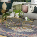 Nest Of Tables: Coffee Tables in Clear Glass and Gold