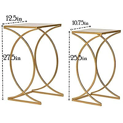 Nest Of Tables: Set of 2 Nesting Coffee Tables Decorative Accent Side End Tables Plant Stand for room, Living Room, Home Office and Patio